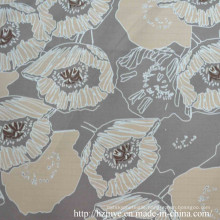 Poly Printed Lining with Cream-Coloured Flower for Garment